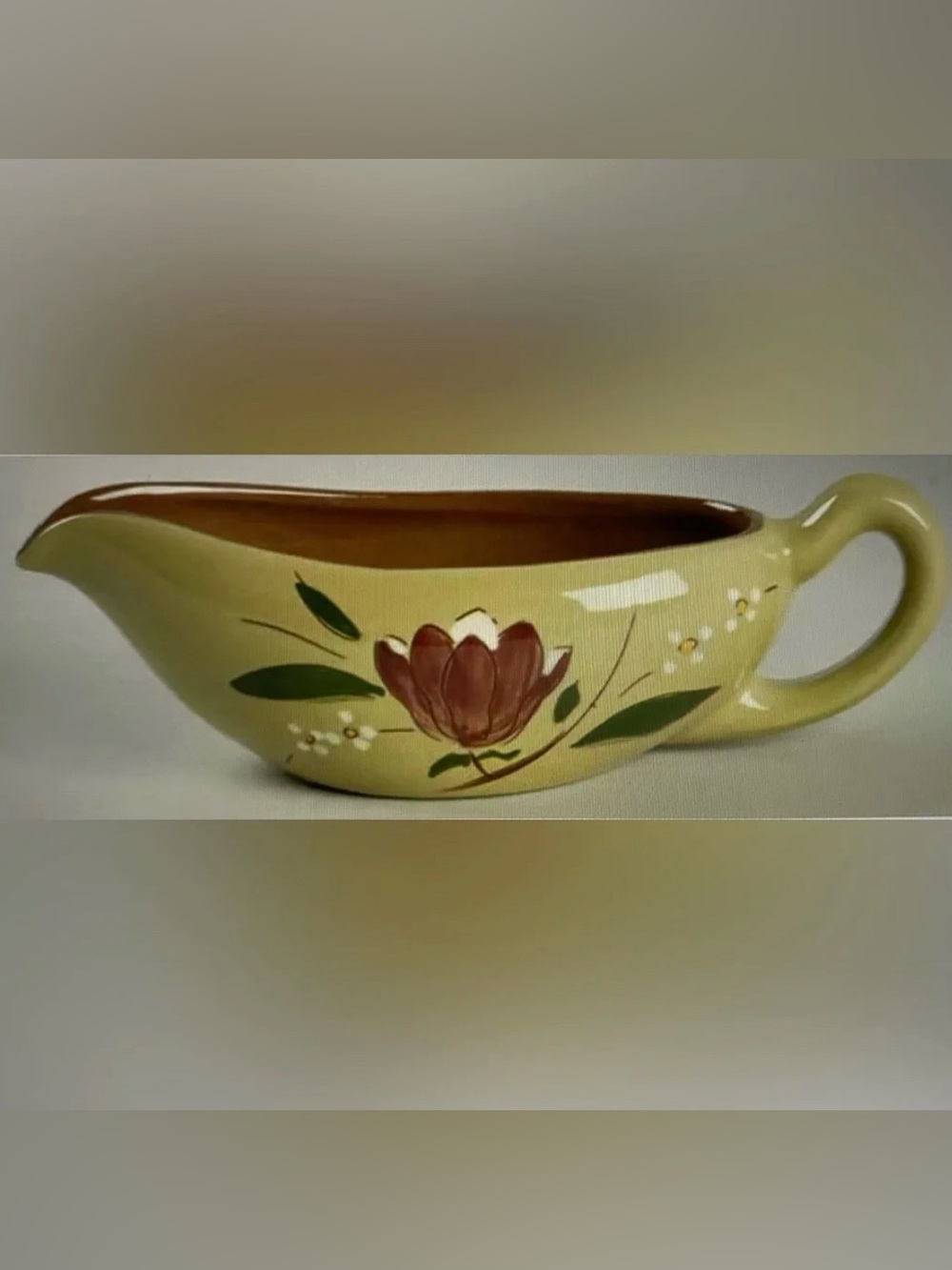 Stangl Pottery 'Magnolia' Gravy Boat Mid Century Modern